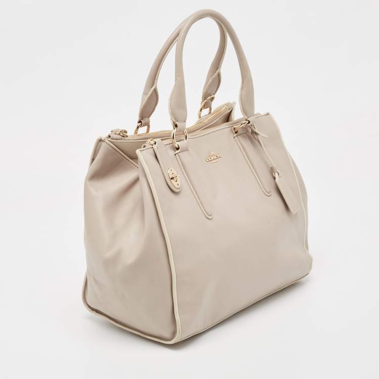 Pre Owned Coach Lilac Leather Crosby Carryall Tote