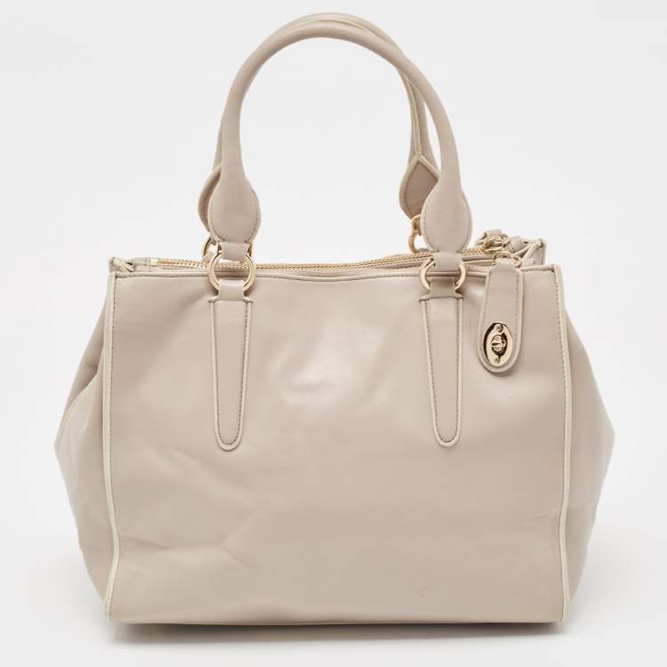 Pre Owned Coach Lilac Leather Crosby Carryall Tote