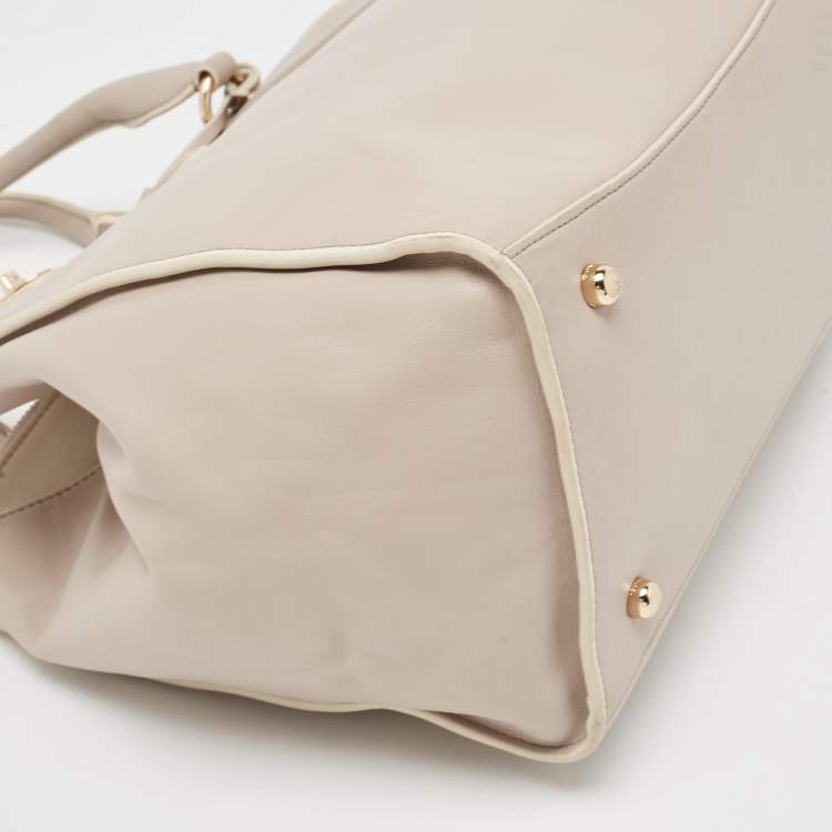 Pre Owned Coach Lilac Leather Crosby Carryall Tote
