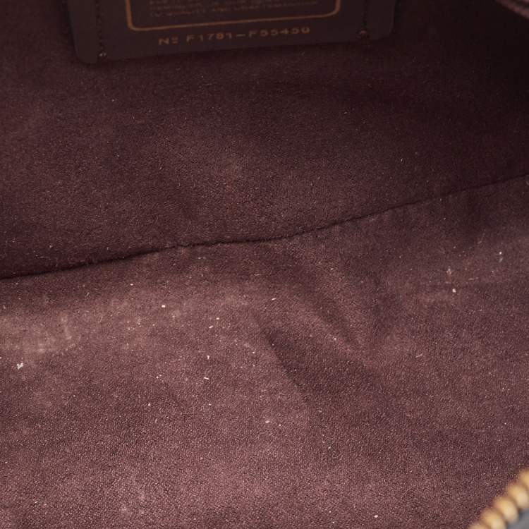 Pre Owned Coach Black/Plum Signature Embossed Patent and Leather Mini Sierra Satchel