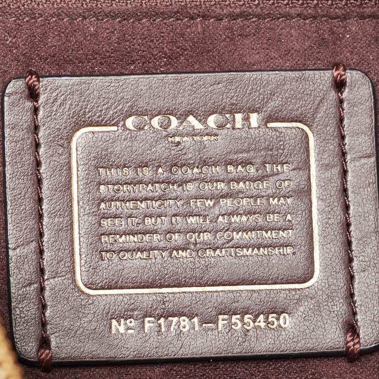 Pre Owned Coach Black/Plum Signature Embossed Patent and Leather Mini Sierra Satchel