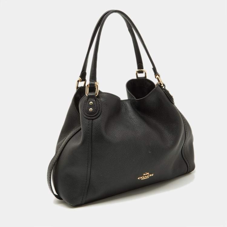 Pre Owned Coach Black Leather Edie 28 Satchel