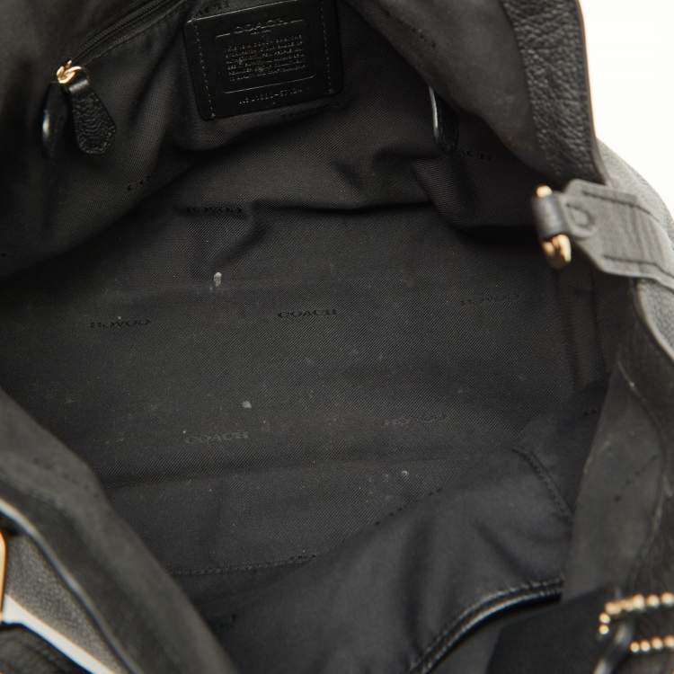 Pre Owned Coach Black Leather Edie 28 Satchel