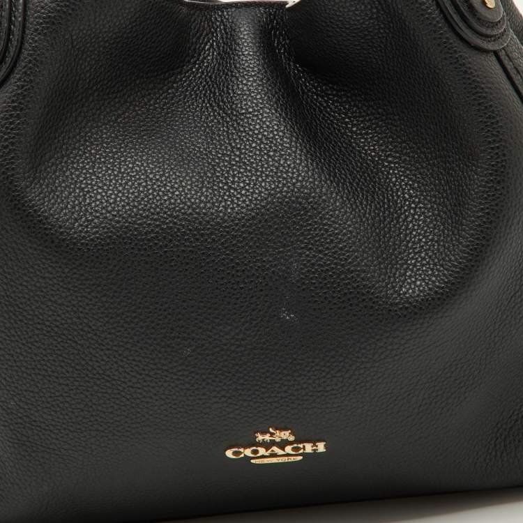 Pre Owned Coach Black Leather Edie 28 Satchel
