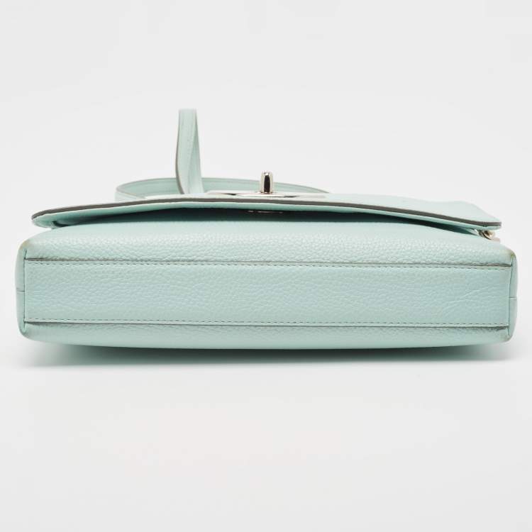 Pre Owned Coach Light Turquoise Leather Crosstown Crossbody Bag