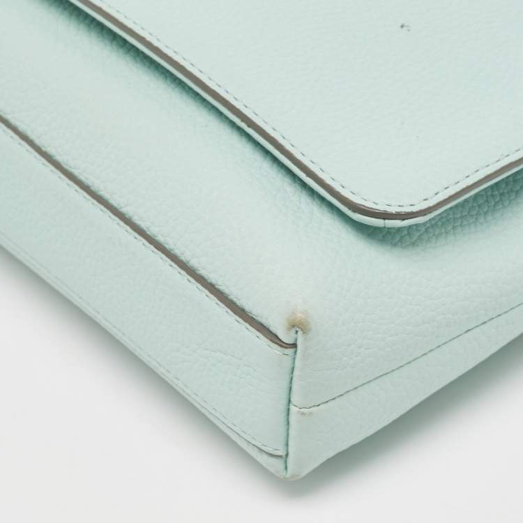 Pre Owned Coach Light Turquoise Leather Crosstown Crossbody Bag