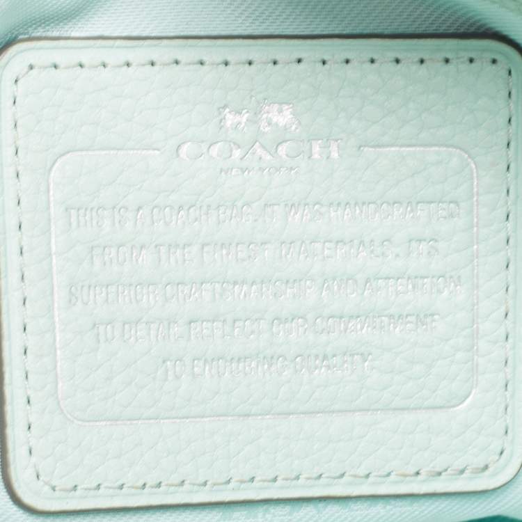 Pre Owned Coach Light Turquoise Leather Crosstown Crossbody Bag