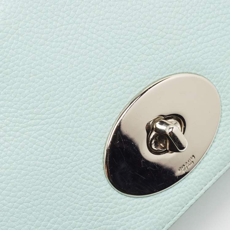 Pre Owned Coach Light Turquoise Leather Crosstown Crossbody Bag