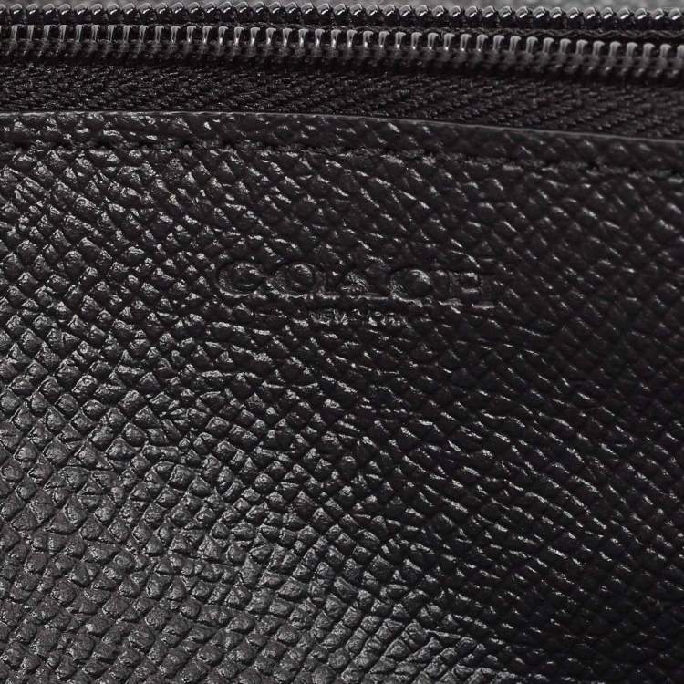Pre Owned Coach Black Leather Accordion Zip Around Continental Wallet