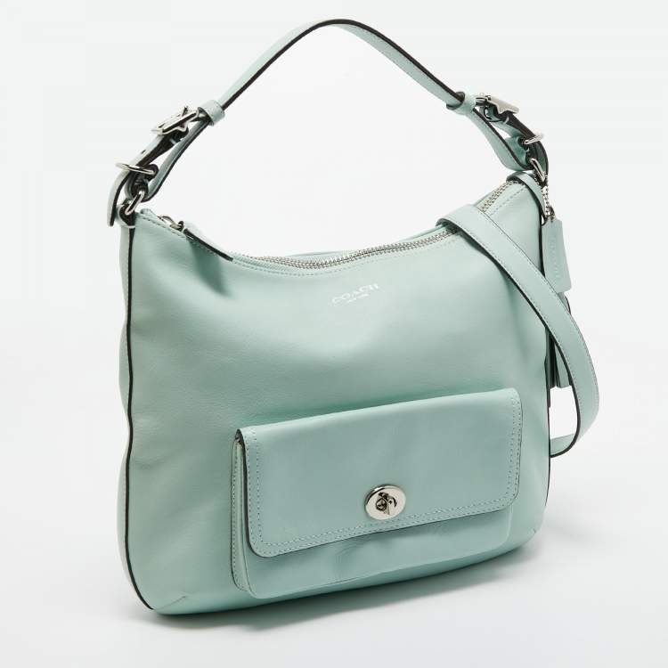 Pre Owned Coach Mint Green Leather Legacy Courtney Hobo