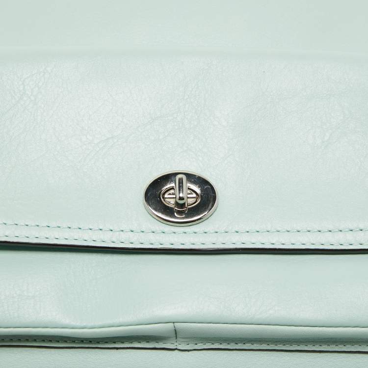 Pre Owned Coach Mint Green Leather Legacy Courtney Hobo