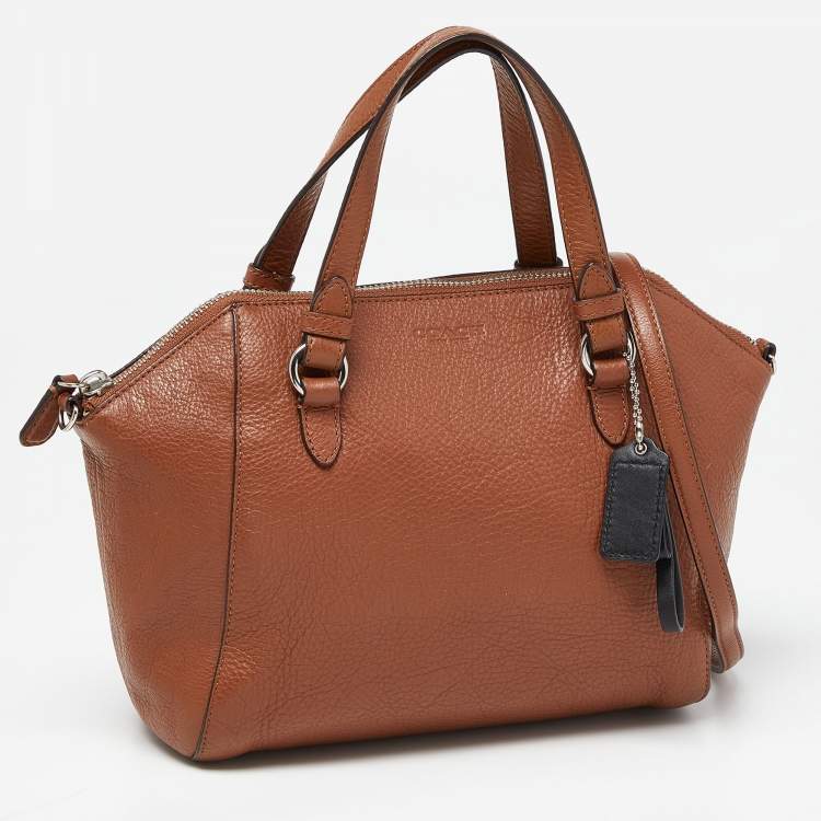 مملوكة مسبقًا Coach Brown Leather Zip Carryall Satchel