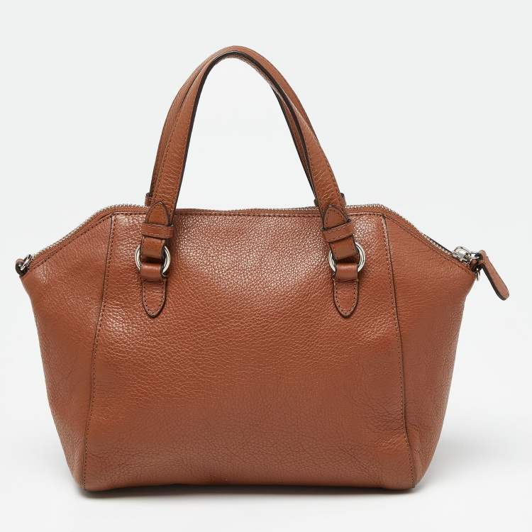 مملوكة مسبقًا Coach Brown Leather Zip Carryall Satchel