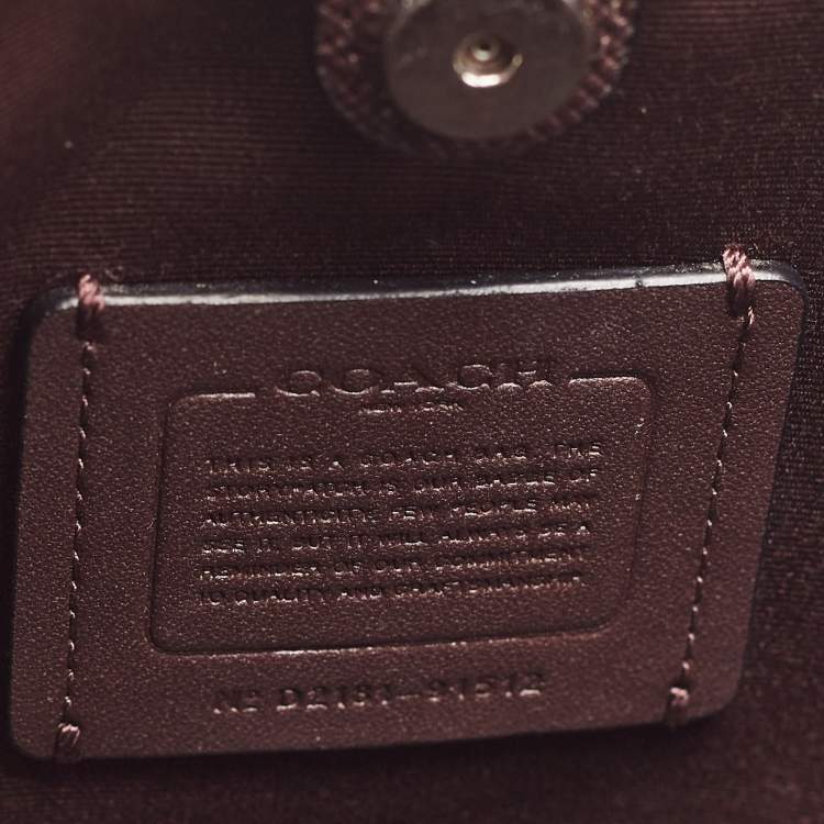Pre Owned Coach Beige/Green Signature Coated Canvas and Leather Town Bucket Bag