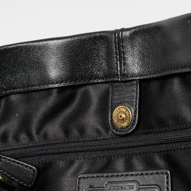 مملوكة مسبقًا Coach Black Leather and Snakeskin Embossed Leather Ashley Tote