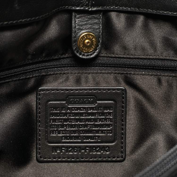 مملوكة مسبقًا Coach Black Leather and Snakeskin Embossed Leather Ashley Tote