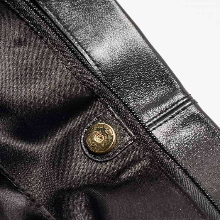 مملوكة مسبقًا Coach Black Leather and Snakeskin Embossed Leather Ashley Tote