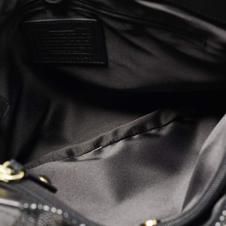 مملوكة مسبقًا Coach Black Leather and Snakeskin Embossed Leather Ashley Tote