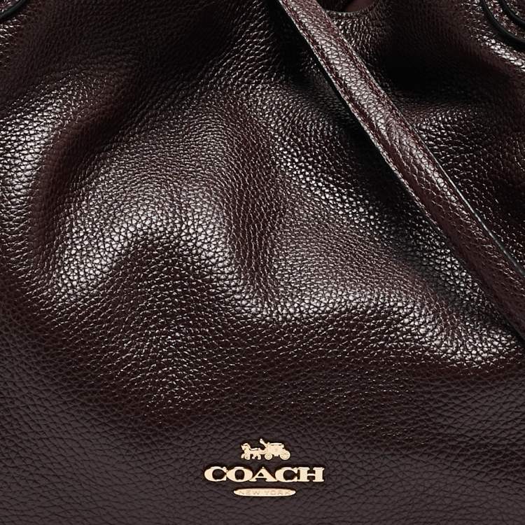 Pre Owned Coach Dark Burgundy Leather Edie Satchel