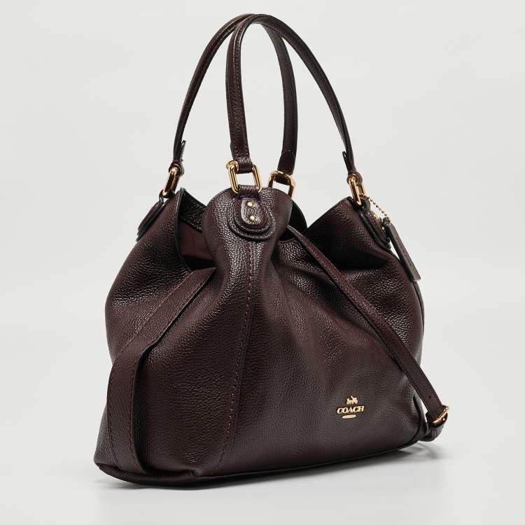 Pre Owned Coach Dark Burgundy Leather Edie Satchel