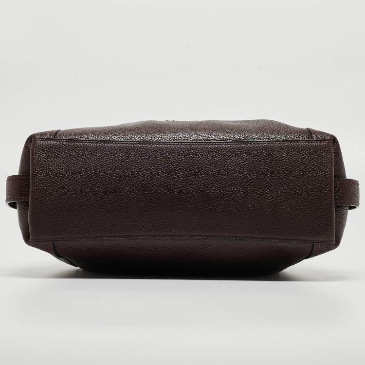 Pre Owned Coach Dark Burgundy Leather Edie Satchel