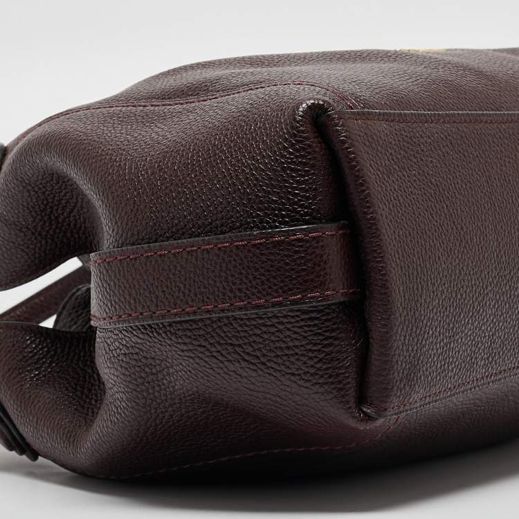 Pre Owned Coach Dark Burgundy Leather Edie Satchel