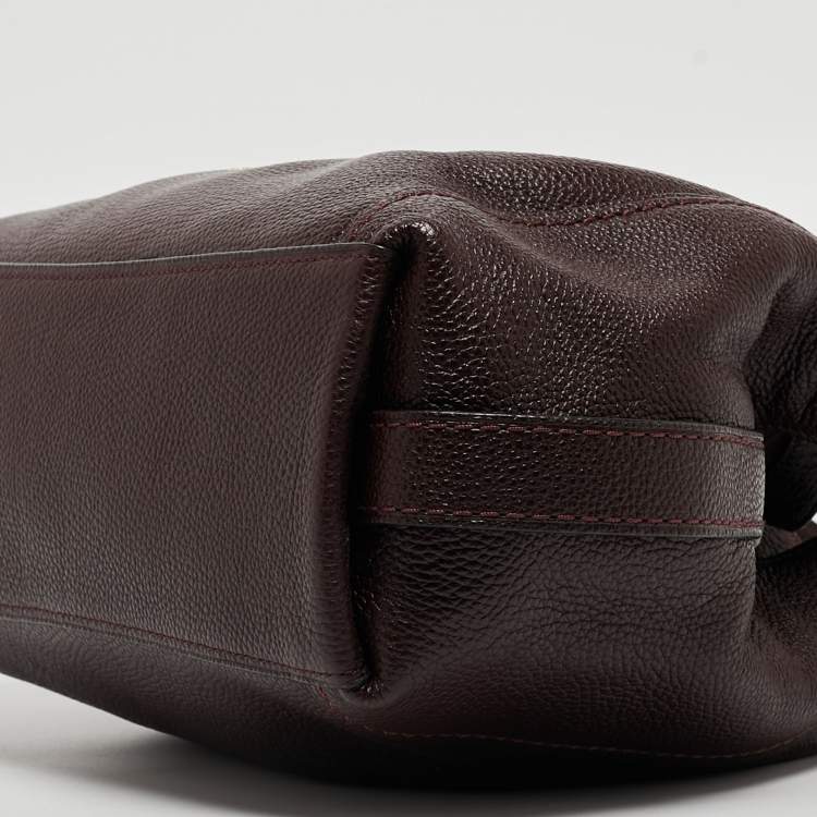 Pre Owned Coach Dark Burgundy Leather Edie Satchel