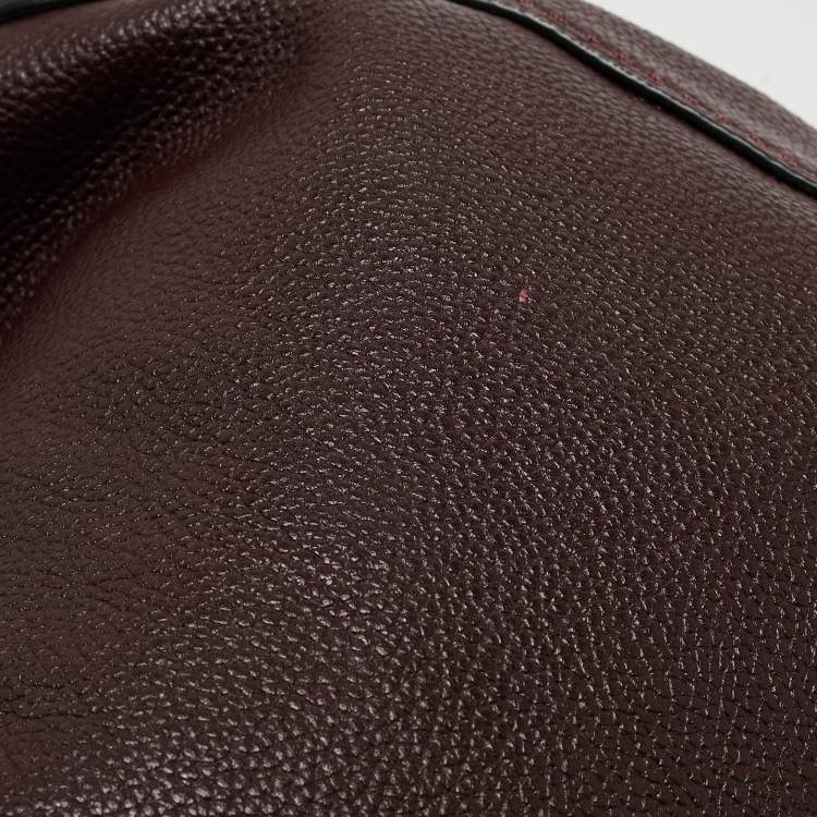 Pre Owned Coach Dark Burgundy Leather Edie Satchel