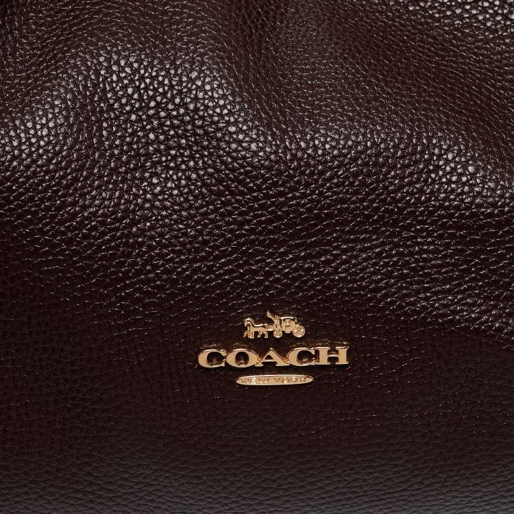 Pre Owned Coach Dark Burgundy Leather Edie Satchel