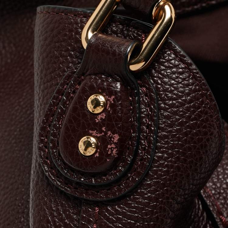 Pre Owned Coach Dark Burgundy Leather Edie Satchel