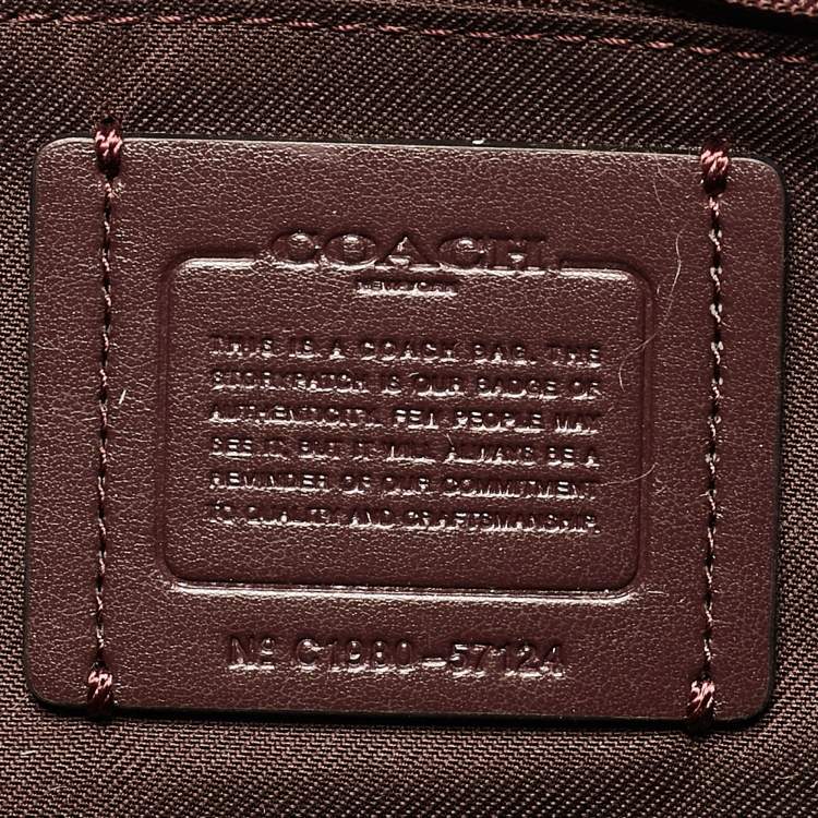 Pre Owned Coach Dark Burgundy Leather Edie Satchel