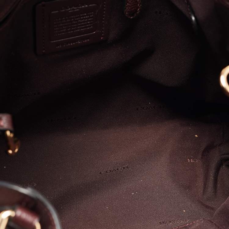 Pre Owned Coach Dark Burgundy Leather Edie Satchel
