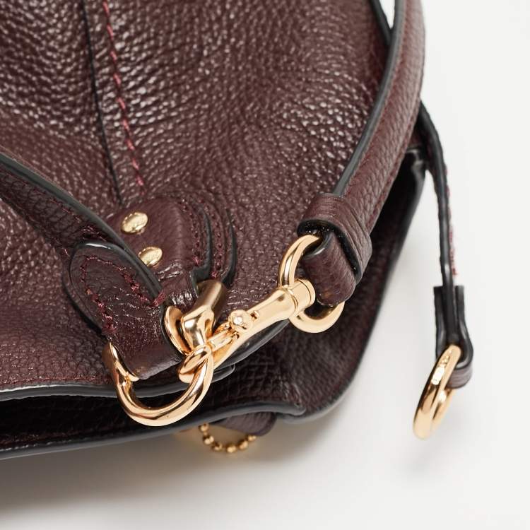 Pre Owned Coach Dark Burgundy Leather Edie Satchel