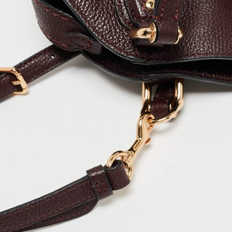Pre Owned Coach Dark Burgundy Leather Edie Satchel