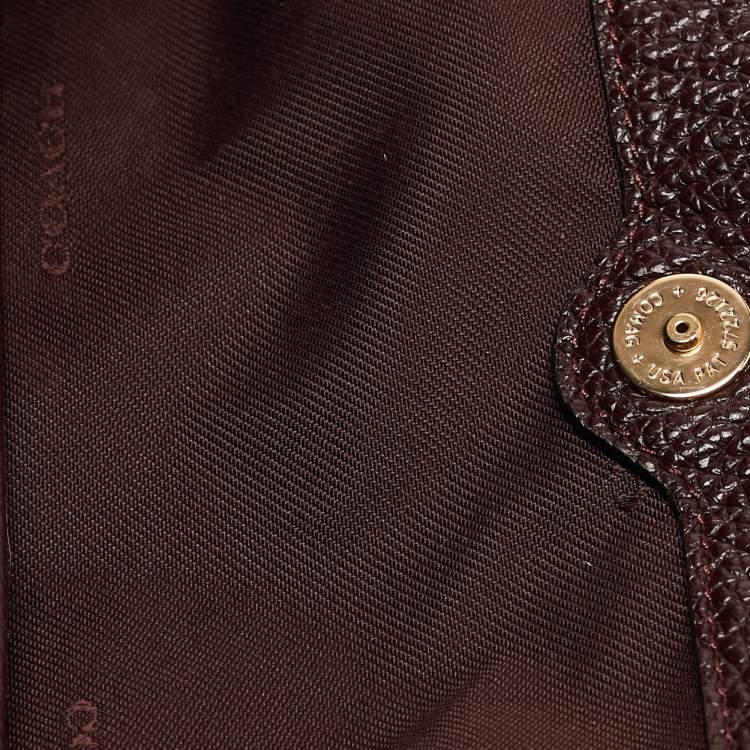 Pre Owned Coach Dark Burgundy Leather Edie Satchel