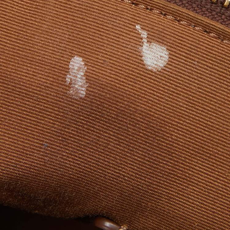 Pre Owned Coach Cream/Orange Signature Leather Gummy Bear Zip Pouch