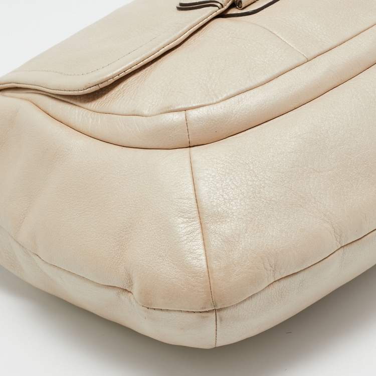 Pre Owned Coach Ivory Leather Kristin Hobo
