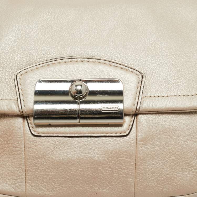 Pre Owned Coach Ivory Leather Kristin Hobo