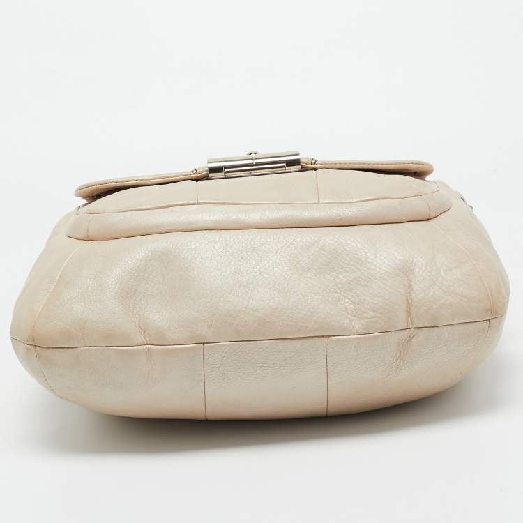 Pre Owned Coach Ivory Leather Kristin Hobo