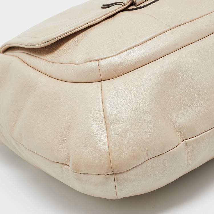 Pre Owned Coach Ivory Leather Kristin Hobo