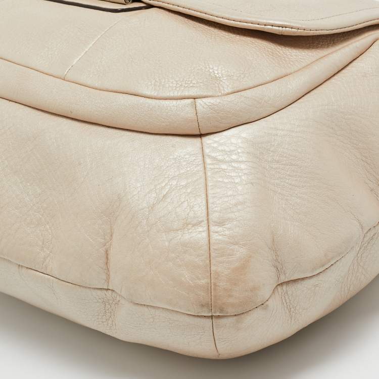 Pre Owned Coach Ivory Leather Kristin Hobo