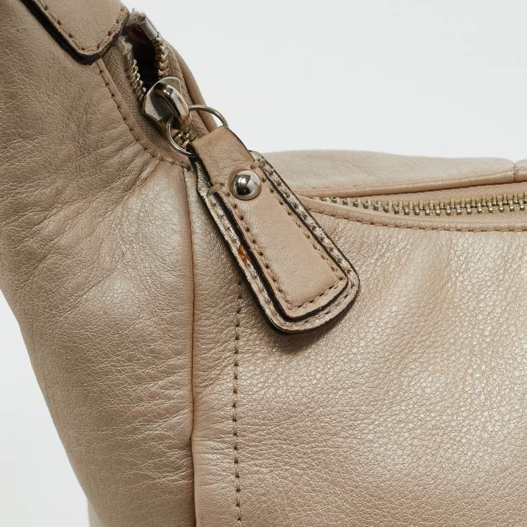 Pre Owned Coach Ivory Leather Kristin Hobo