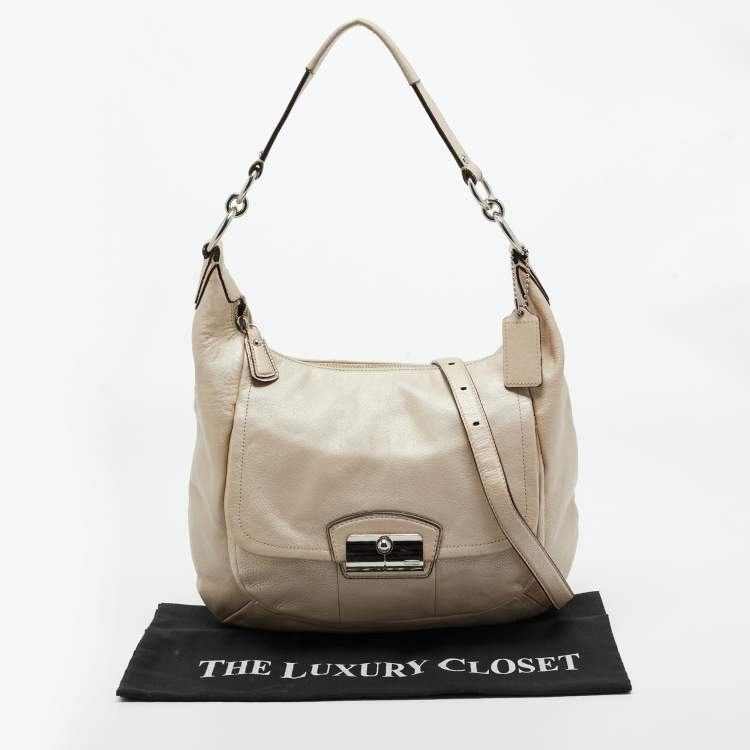 Pre Owned Coach Ivory Leather Kristin Hobo