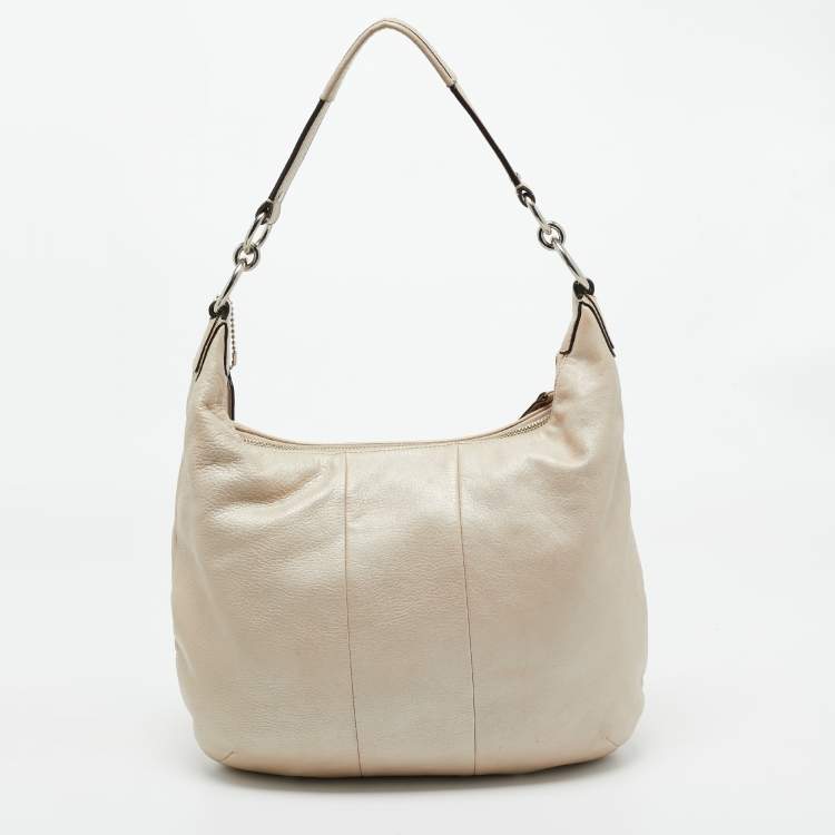 Pre Owned Coach Ivory Leather Kristin Hobo