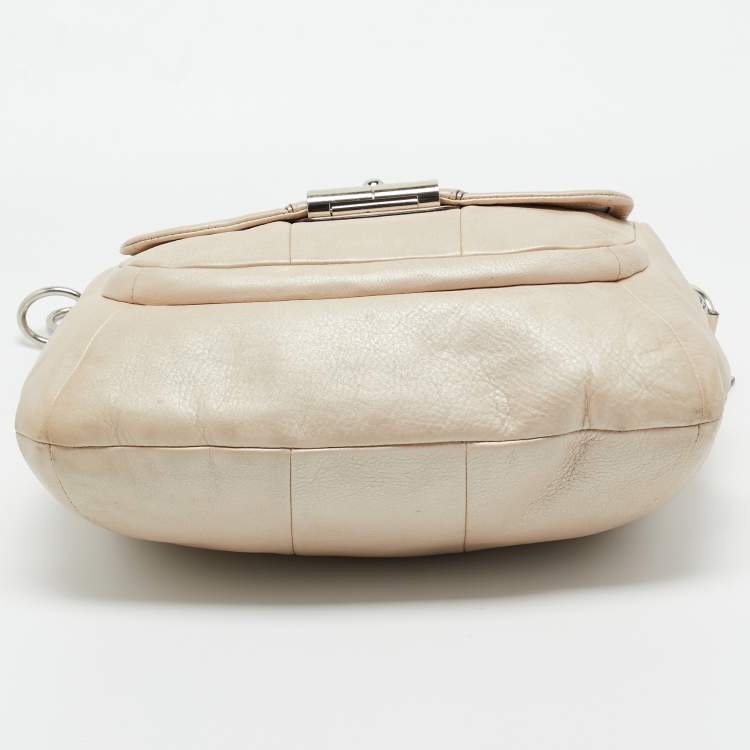 Pre Owned Coach Ivory Leather Kristin Hobo