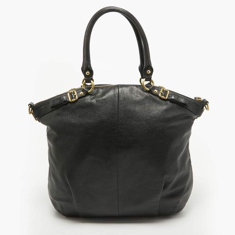 Pre Owned Coach Black Leather Sophia Madison Tote