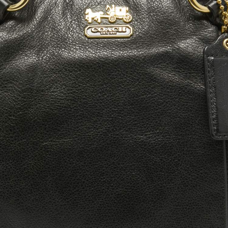 Pre Owned Coach Black Leather Sophia Madison Tote