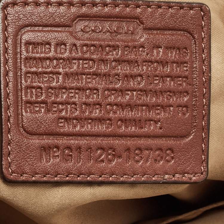 Pre Owned Coach Brown/Beige Signature Canvas and Leather Chain Tote