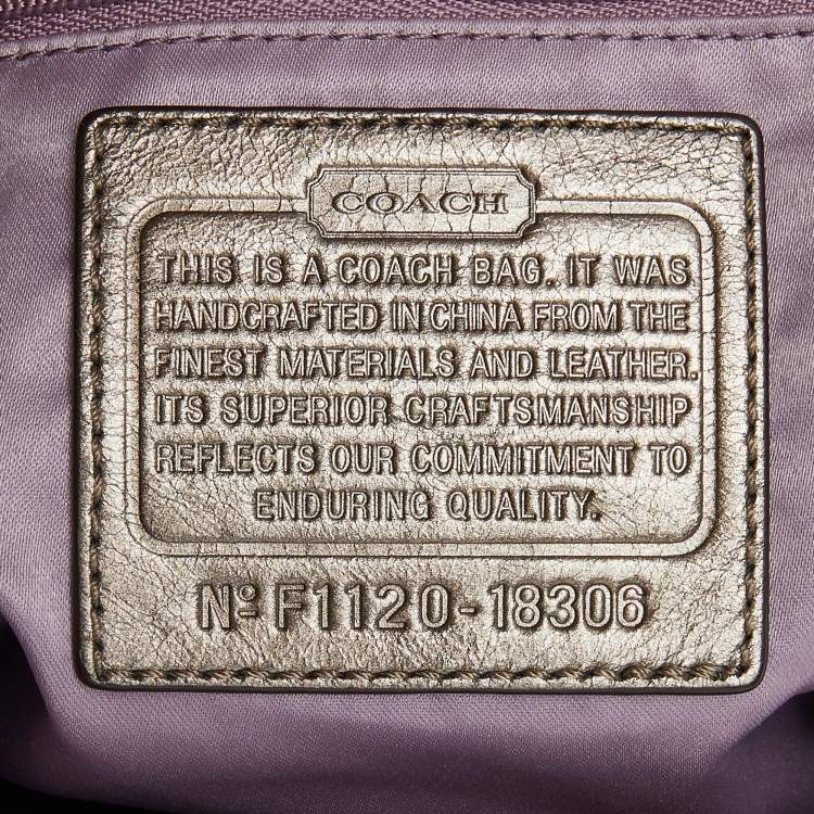Pre Owned Coach Grey Python Embossed Leather and Leather Kristin Hobo