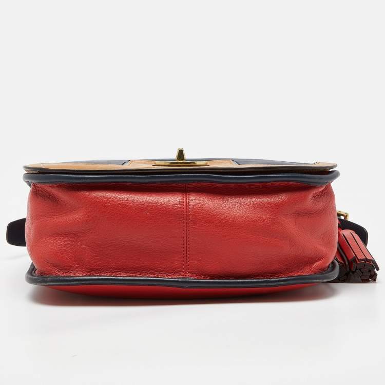 Pre Owned Coach Multicolour Leather Turnlock Flap Crossbody Bag